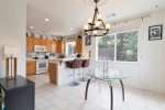 There`s a dining area off the kitchen