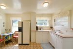 The kitchen has a nice layout and is well equipped. Fridge recently upgraded