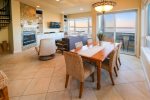 The open layout of the dining, living, and kitchen area perfect for gathering the group together