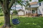 Large backyard with plenty of room for kids to run or for yard games