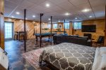 Basement family room with Queen Murphy bed