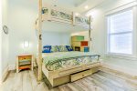 2nd Queen over King bunk bedroom, on 3rd floor, with en-suite, street view.