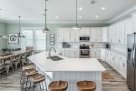 Fully equipped kitchen with stainless steel appliances