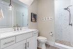 Connected bathroom with walk-in shower