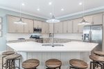 Fully equipped kitchen with stainless steel appliances