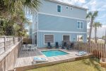 Private backyard with private pool and furnished deck