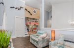 3rd floor sitting area with TV.  Twin / Twin / Full bunk nook. 2 twin sleeper chairs. 