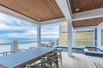 Private pool.  Located on the 2nd level of the home.  Outside dining and seating area. 