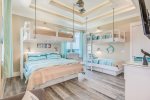 This great bunk room offers twin over twin bunk set, queen over king bunk set with ensuite, along with ocean view