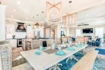 Spacious open floor plan.  Plenty of space in the living room, kitchen, dining.  