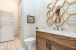 Stackable washer/dryer with half bath on 1st floor