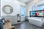 Relax in the tub with the amazing views