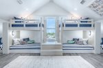 Fourth floor bunk room. 2 twin bunks with 2 separate twins
