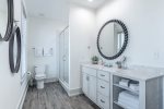 Connecting bunk room bathroom