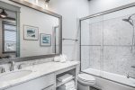 Connecting bathroom with tub/shower combination