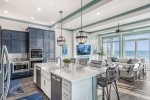 Open floor plan with beachfront balcony