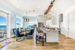 Use the sliding glass doors to dine outside as well