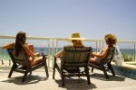 The pool deck is perfect for daytime sunbathing and wave watching