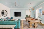 1st floor living area with pool table