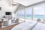 Spacious Top Floor King Master Bedroom Sitting Area with Beach Views