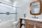 Full Bathroom with Single Vanity Bathtub / Shower