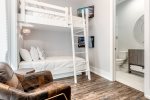 2nd Floor Twin over Twin Bunk Bedroom with Single Vanity Shower/Tub Combo
