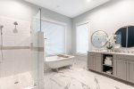 4th Floor King Suite Private Bathroom with Shower and Large Soaking Tub