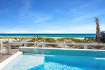 Look closely and you can see the two waterfall features in the private pool