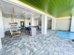 Beachfront Pool Deck with Ping Pong Table, Bed Swing, Outdoor TV and Seating