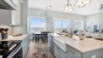 Beachfront Views from all Angles of the Main Kitchen/Dining Area