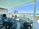 Private Beachfront Pool Deck and Lounge Area