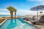 Private pool with built in sun shelf