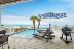 Private pool with built in sun shelf