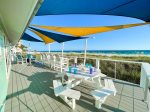 Large Beachfront Deck with Dining Area, Viewing Area and Firepit Seating