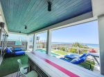 Dining area on pool deck