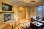 Gas fireplace with TV in the bonus room