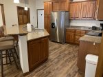 Kitchen with stainless steel appliances