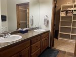 Master bathroom with walk in closet