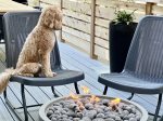 Henry enjoying the Fire Pit at Exhale Hideaway