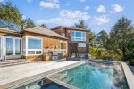 Beach side of Oak Street House with pool