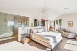 1st upstairs primary bedroom with king bed at Oak Street House