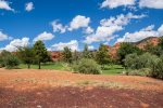 Stunning red rock views and golf course setting
