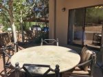 The outdoor patio off the master bedroom