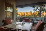 Outdoor dining and grilling with a view