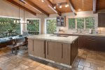 There is another dining area in the open kitchen