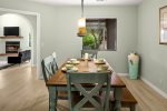 A dedicated dining area seats all your guests 