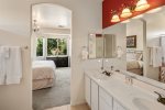 His and her duvet sinks in the master en-suite bathroom with a massive walk-in closet