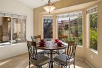 Dining room table with a beautiful view