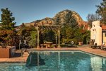 Beautiful Seasonal Pool with shaded pergola and sunny loungers