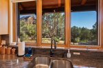 Peaceful Sedona views from the kitchen